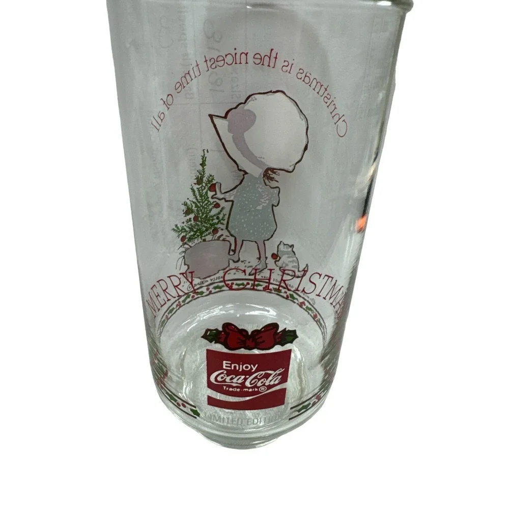 Vintage Holly Hobby Limited Edition Coca Cola Christmas Glass Rare